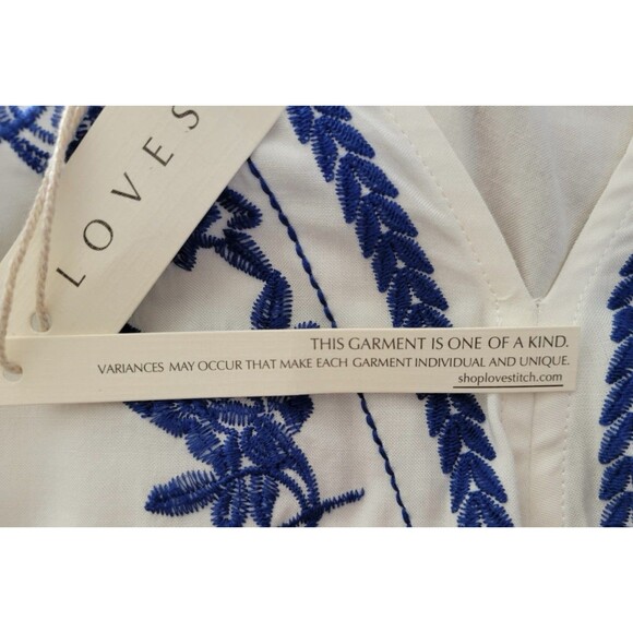 Lovestitch Boho Embroidered Front Tie Blouse Top - Picture 8 of 14